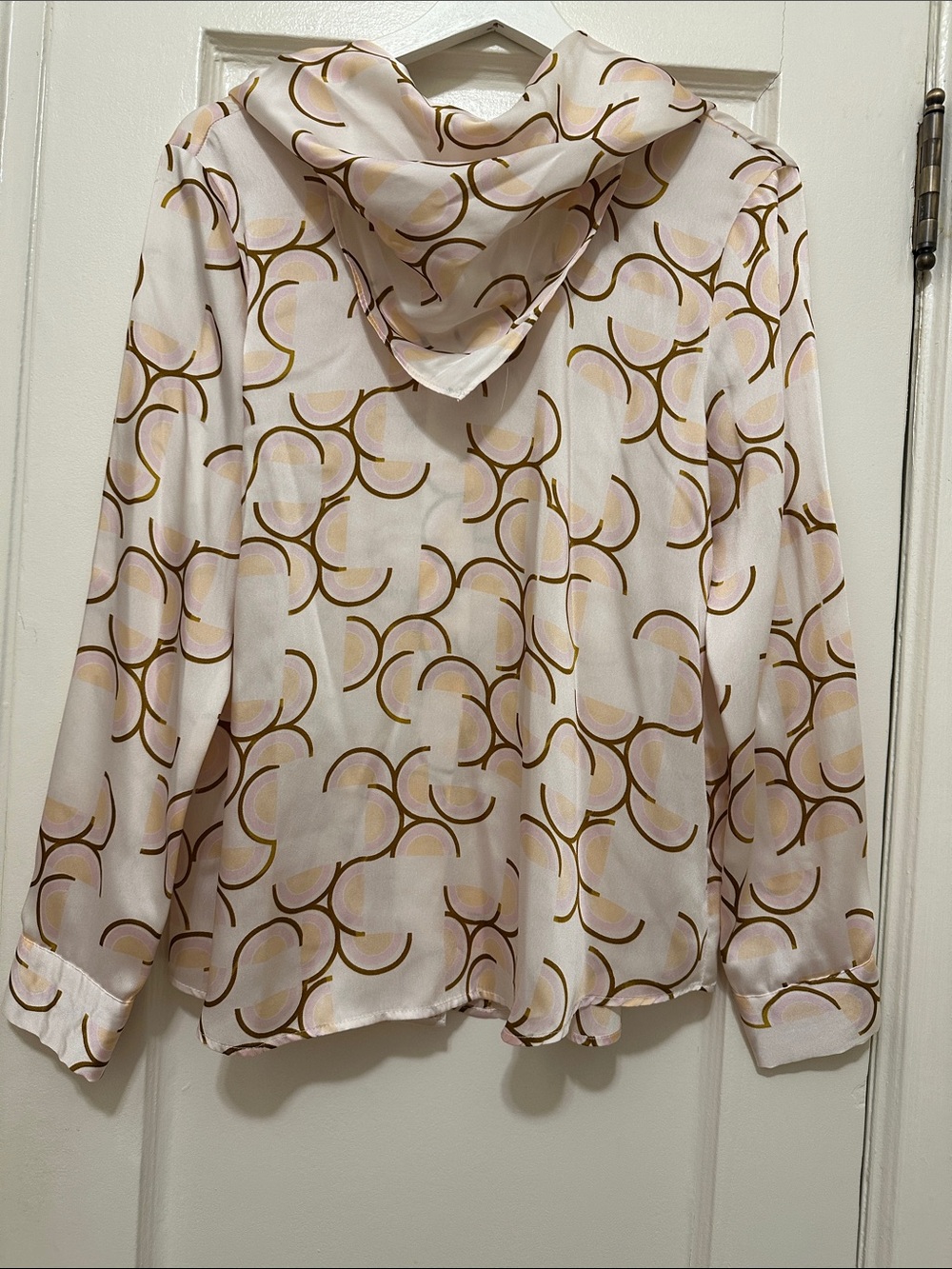 Zara Pink Geometric Hooded Blouse